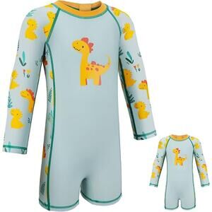Baby Swimsuit 6-9 Months UPF 50+ Long Sleeve Rash Guard One Piece Zipper